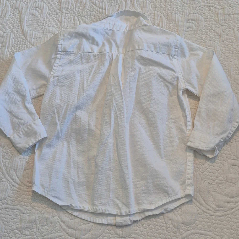 Janie and Jack boys 18 - 24 months white long sleeve button up shirt VGUC - Picture 5 of 5